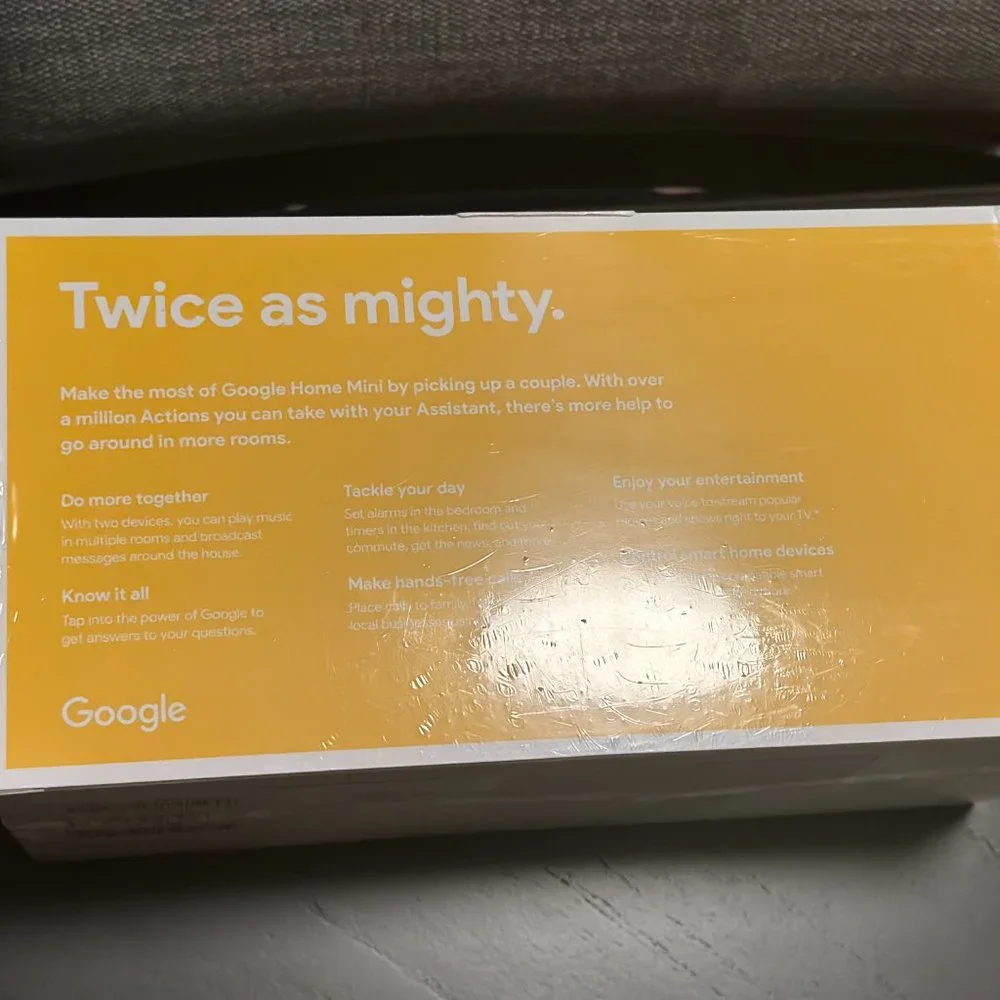 SEALED Google Home Mini 2 Pack NWT